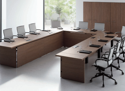 Conference table chairs group office furniture Italy office desk meeting table 7-piece set.